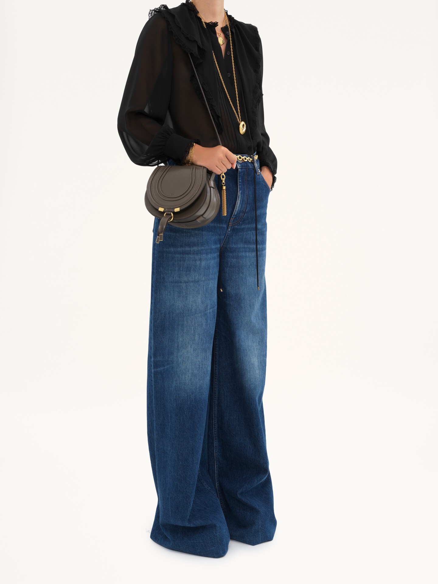 Small Marcie saddle bag in shiny leather - 4