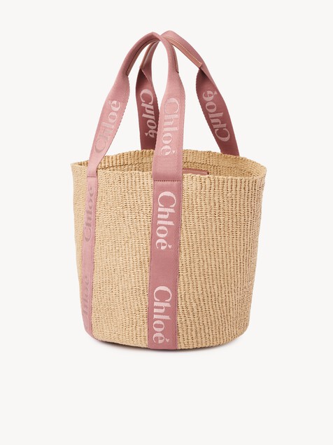 Large Woody basket in natural fibres