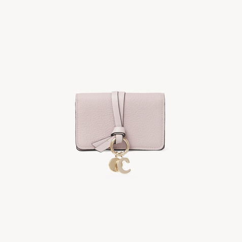 Alphabet card holder in grained leather