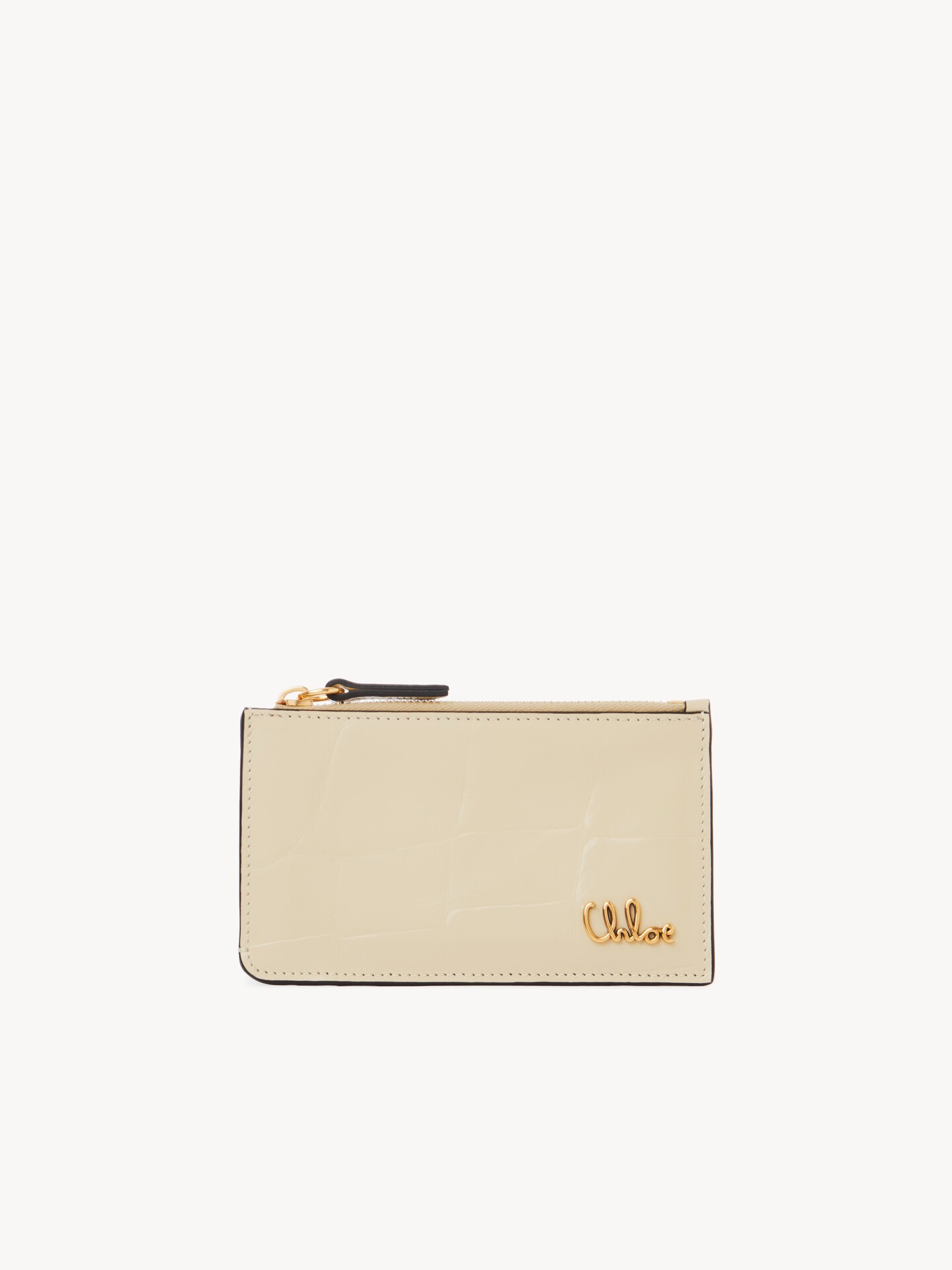 Small Chloé Iconic purse with card slots in croco-effect leather - 3