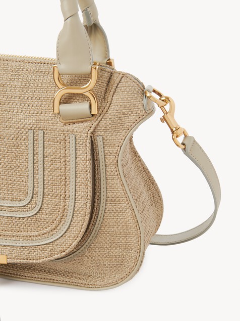 Small Marcie bag in raffia-effect fibres