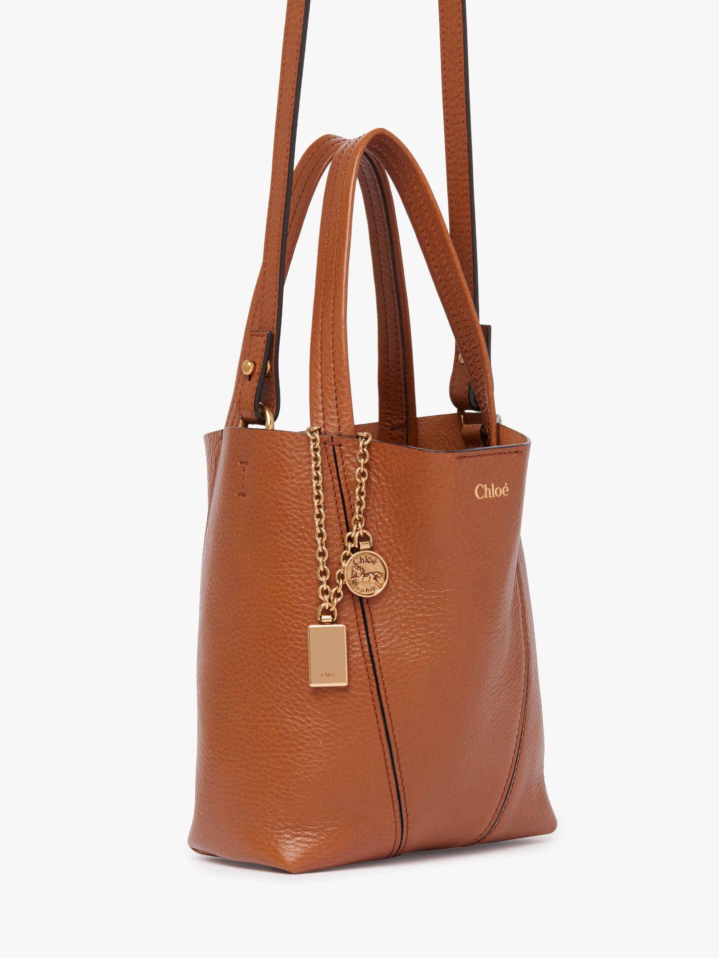 Small Chlo&eacute; Spin tote bag in grained leather - 3