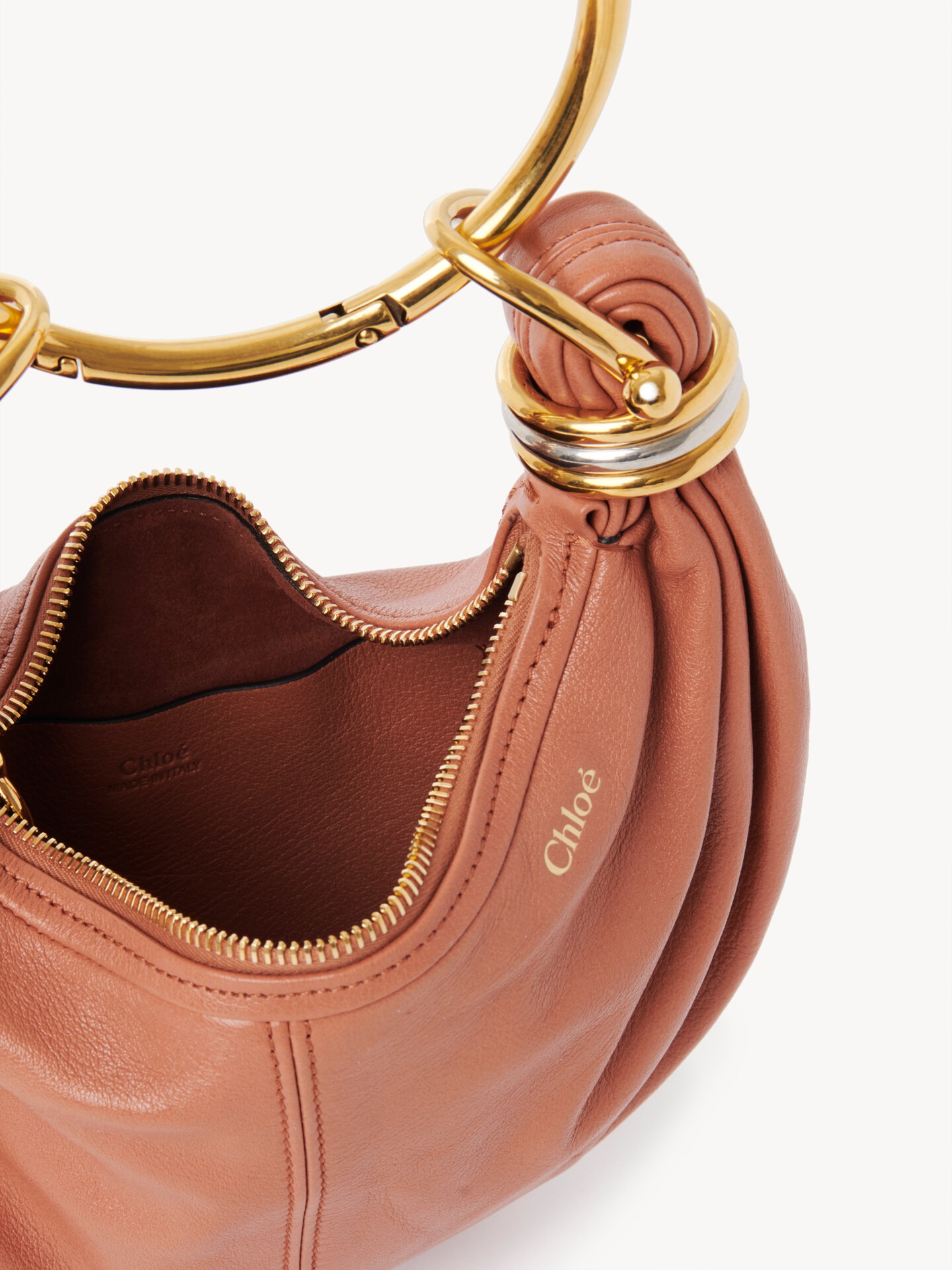 Mini Bracelet Hobo bag in grained leather - 7