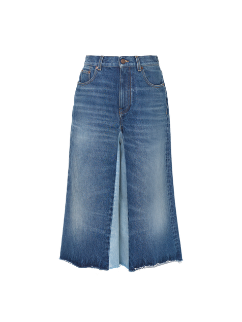 Bermuda shorts in denim patchwork