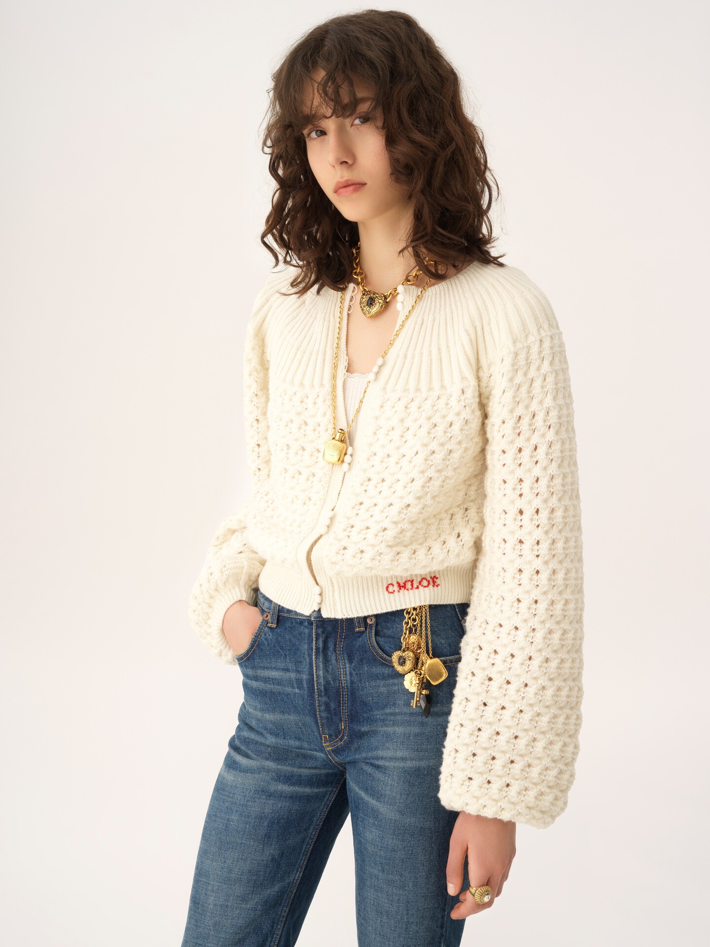 Round-neck cardigan in a wool & cashmere knit - 4