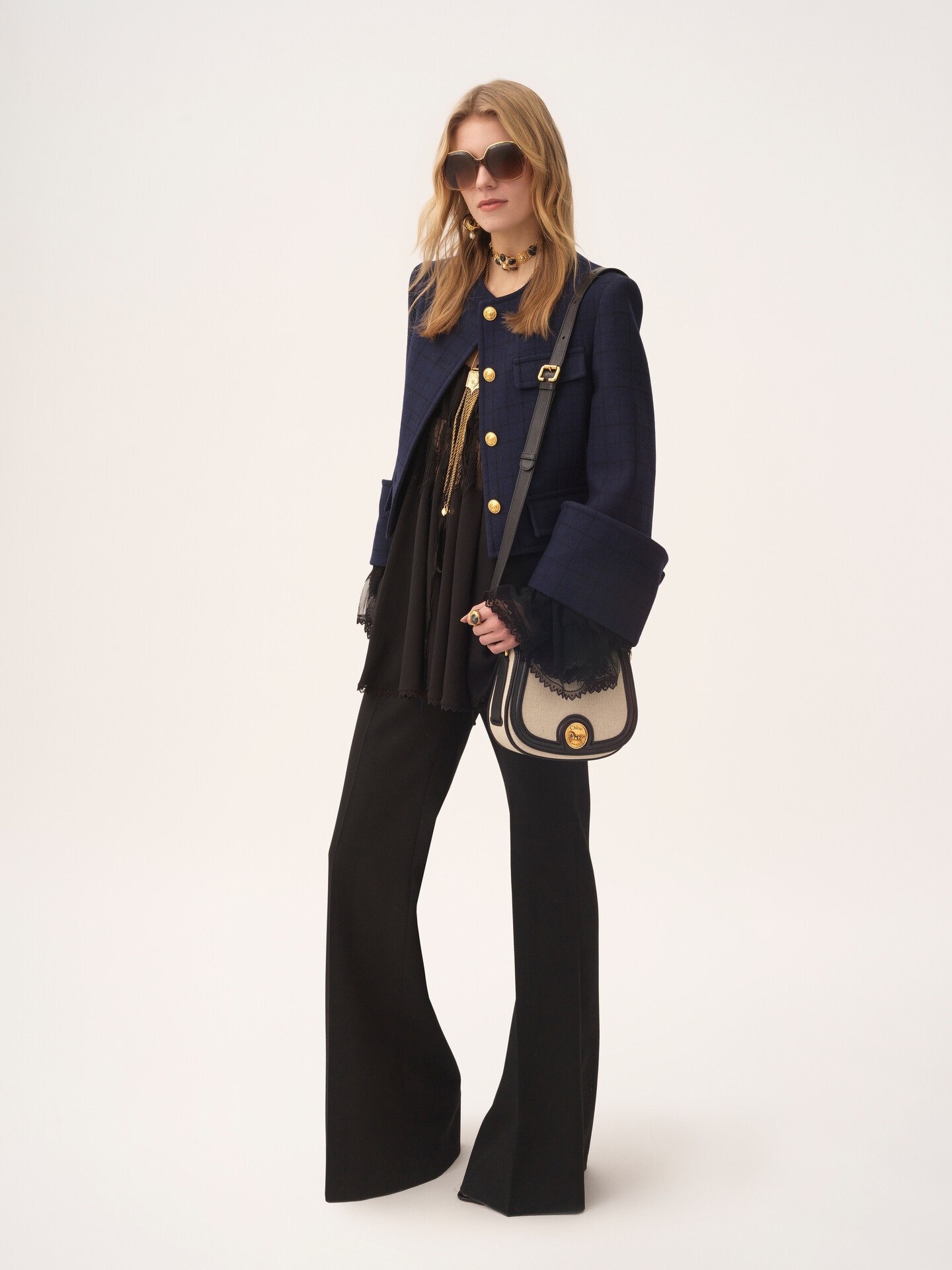 Horse Medal saddle bag in canvas & grained leather - 4