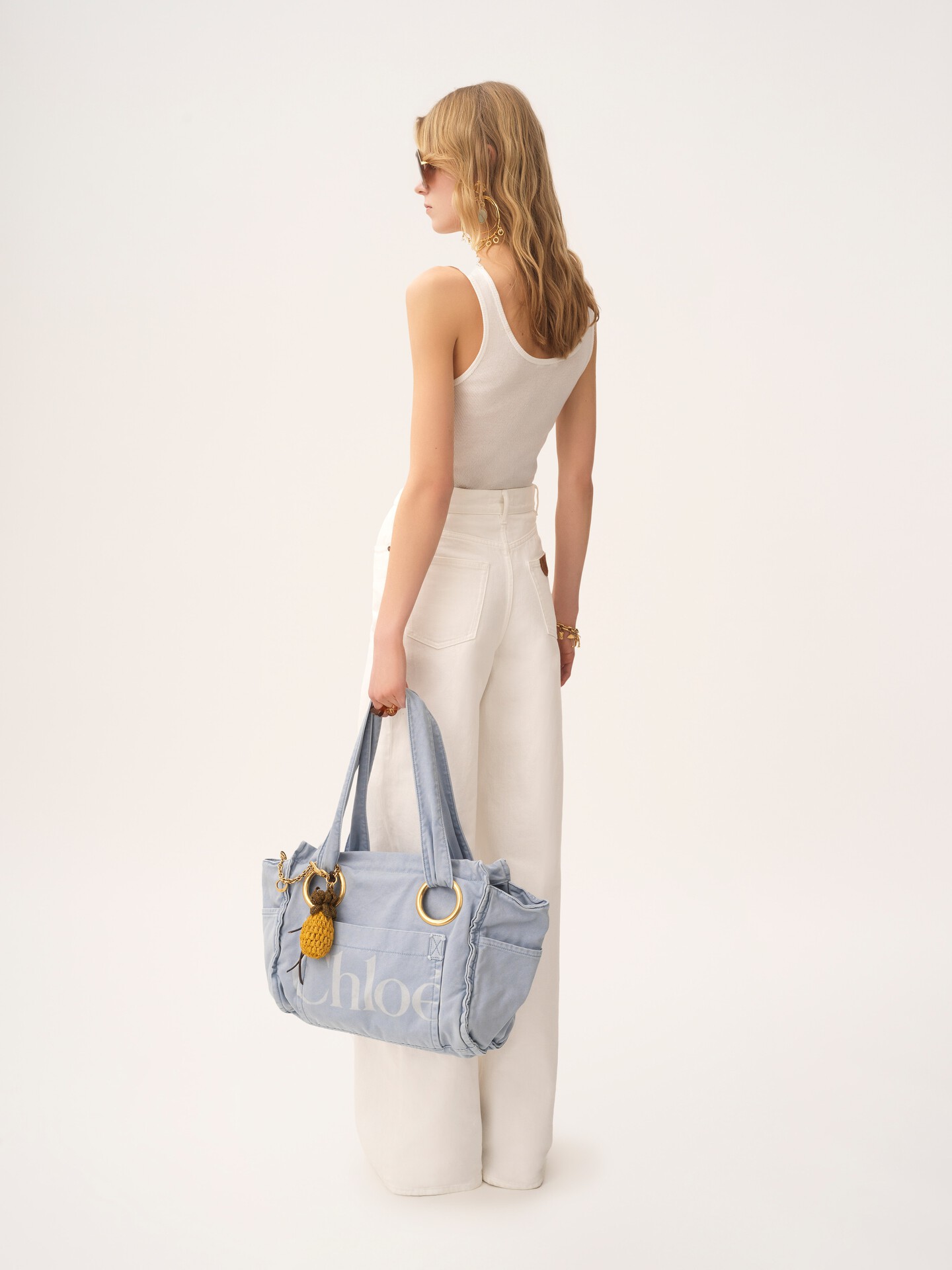 Fitted tank top in cotton jersey & guipure - 5