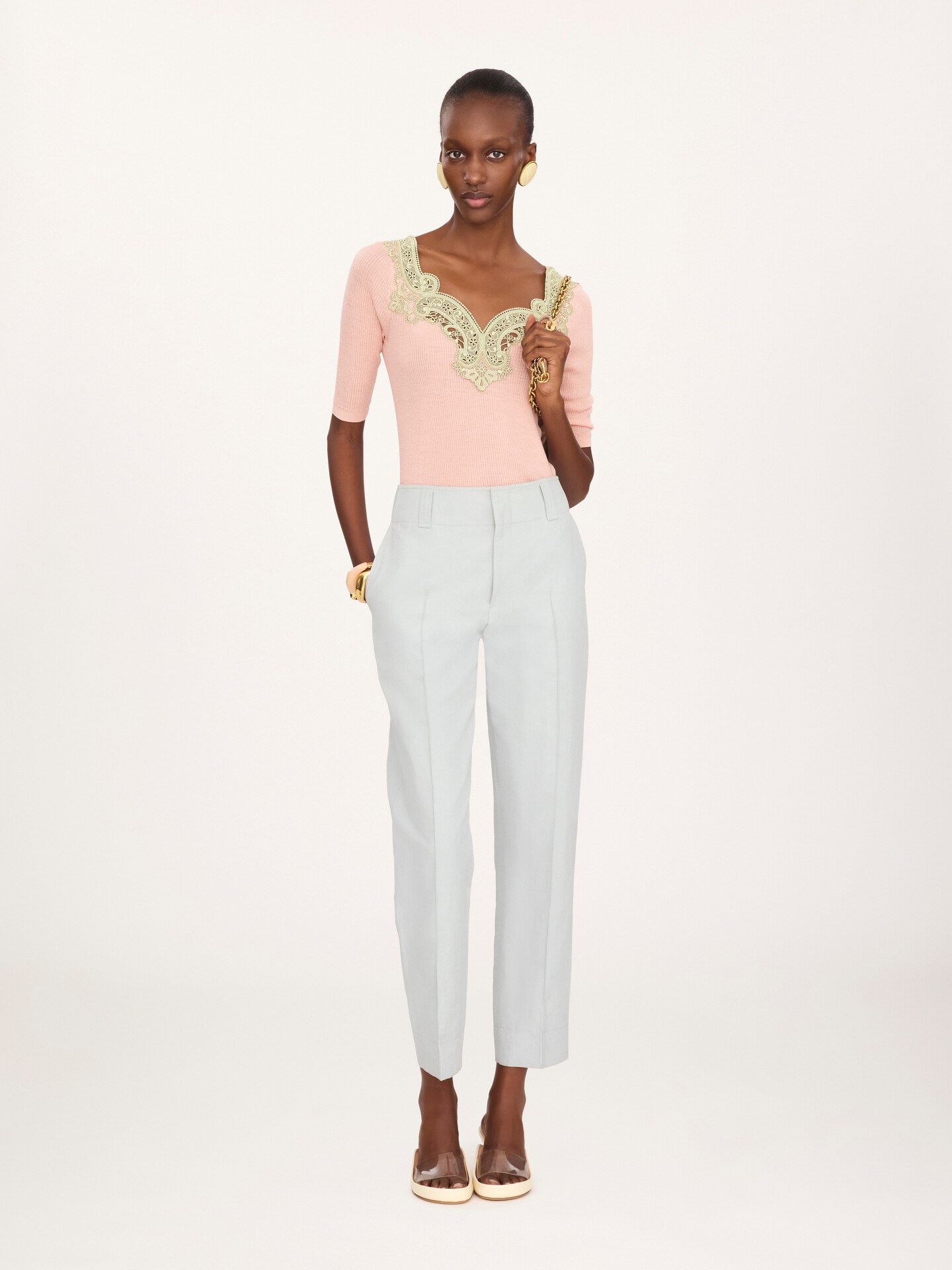 Cigarette trousers in a linen-cotton mix - 2