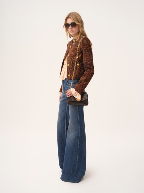 High-rise flare jeans in denim