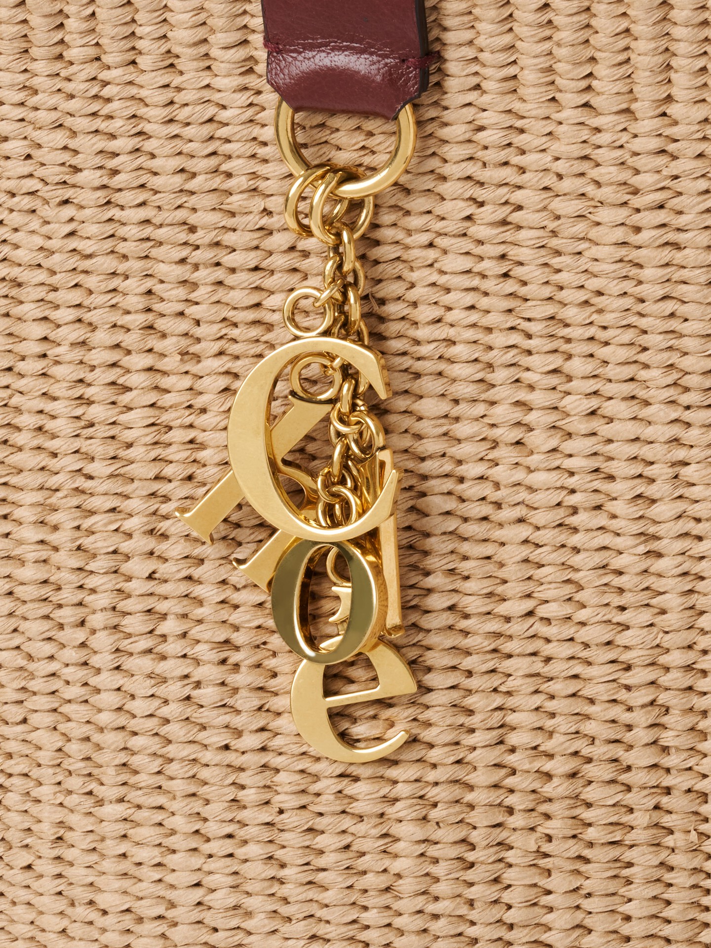 Chlo&eacute; Charms basket bag in natural fibres - 7