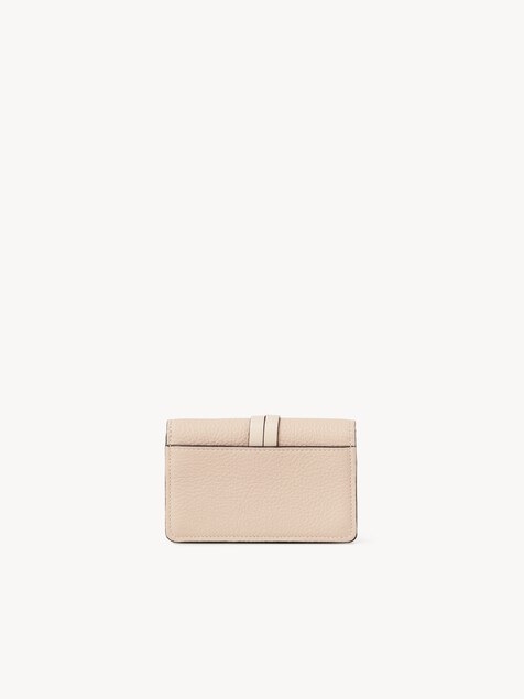 Alphabet card holder in grained leather