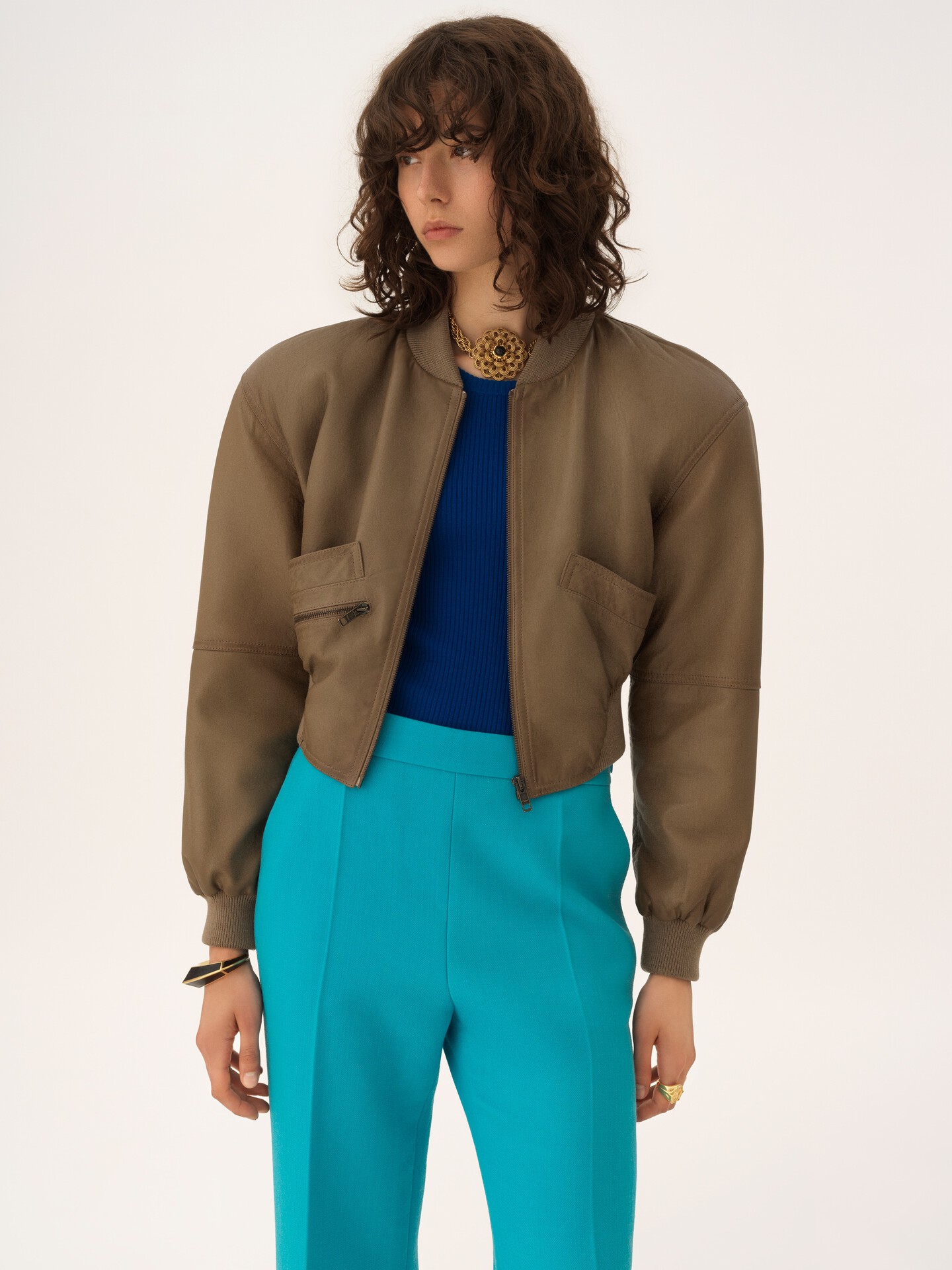 Cropped blouson in leather - 6