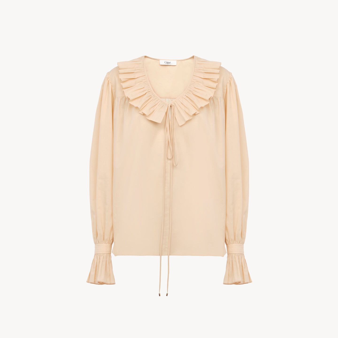 Gathered ruffle top in cotton voile - 8