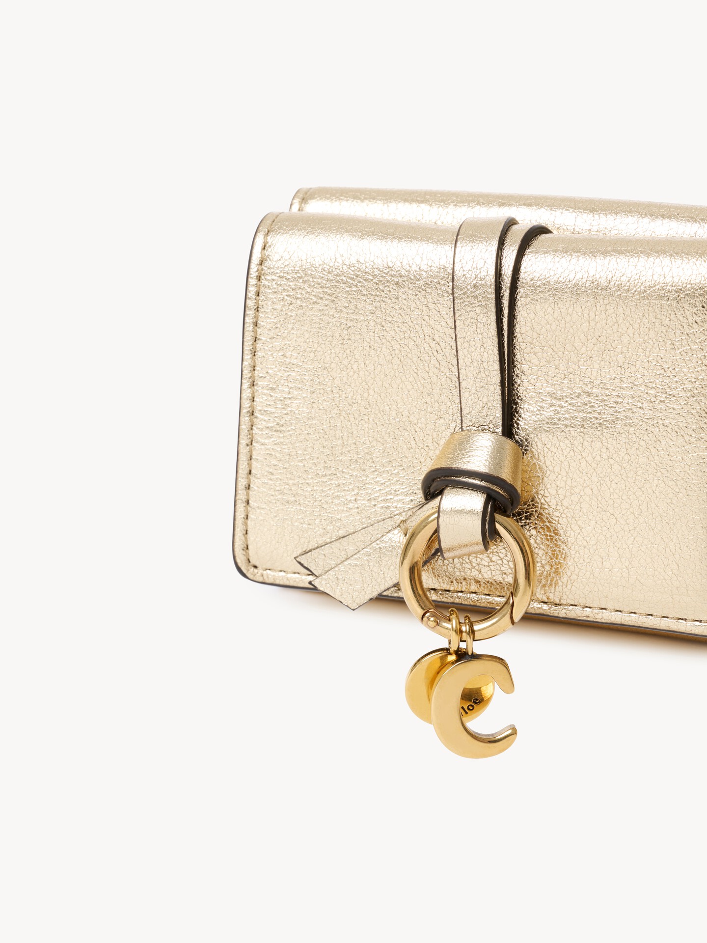 Mini Alphabet tri-fold in metallic leather - 6