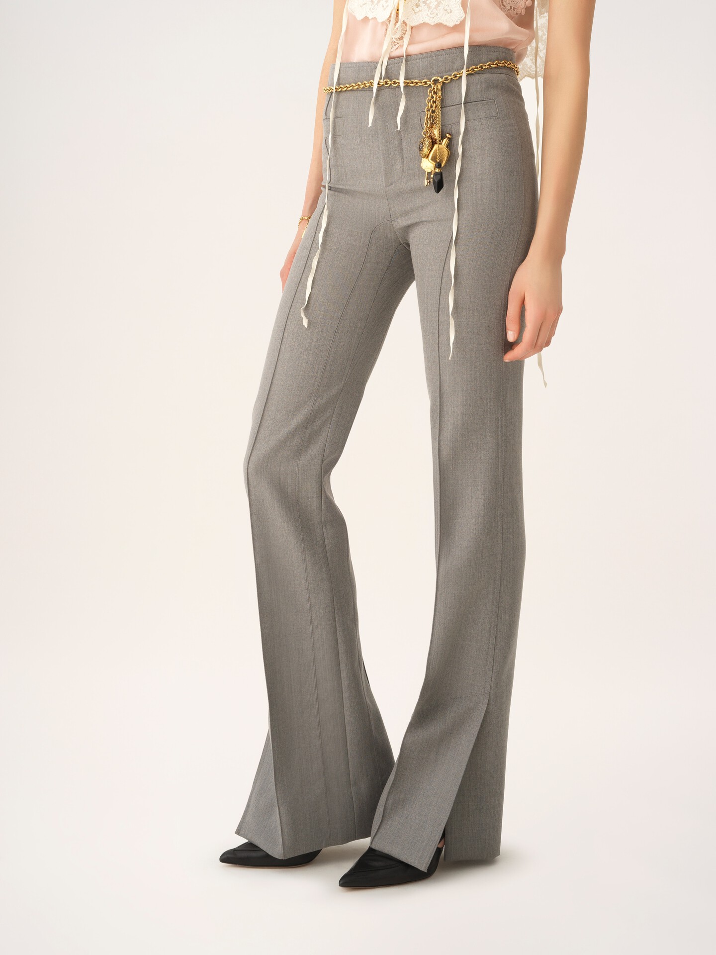 Tailored trousers in chin&eacute; wool - 4