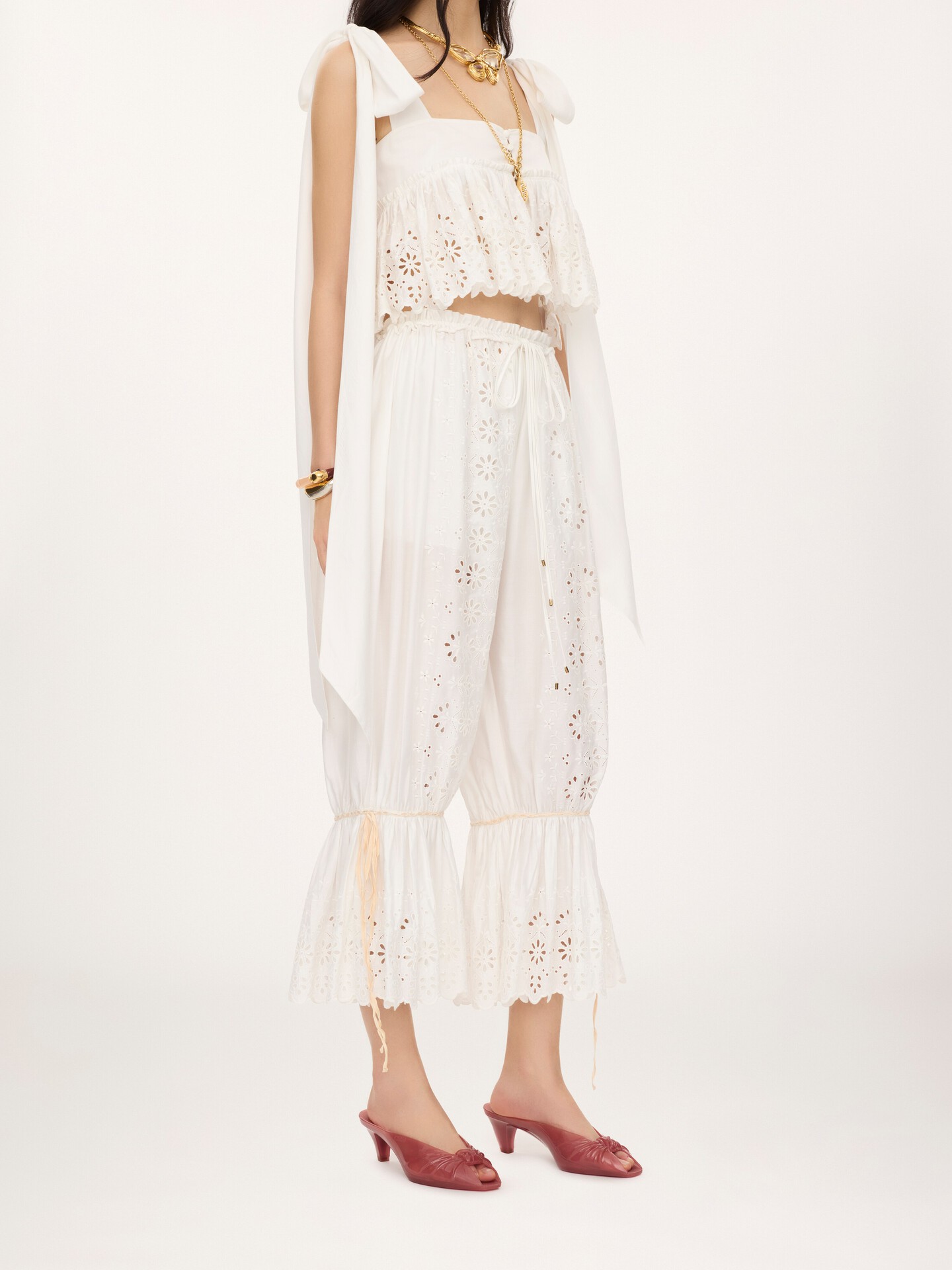 Fluid drawstring trousers in soft cotton - 4