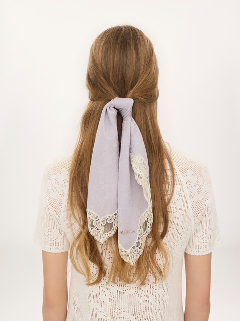 The Chlo&eacute; Poetic square scarf in silk & lace