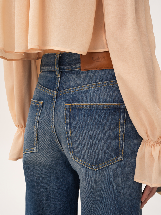 High-rise flare jeans in denim - 6