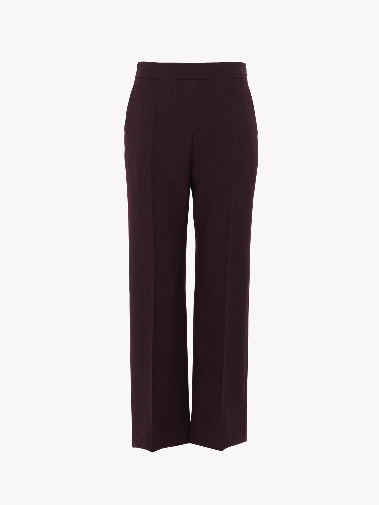 Straight cropped trousers in wool cr&ecirc;pe - 2