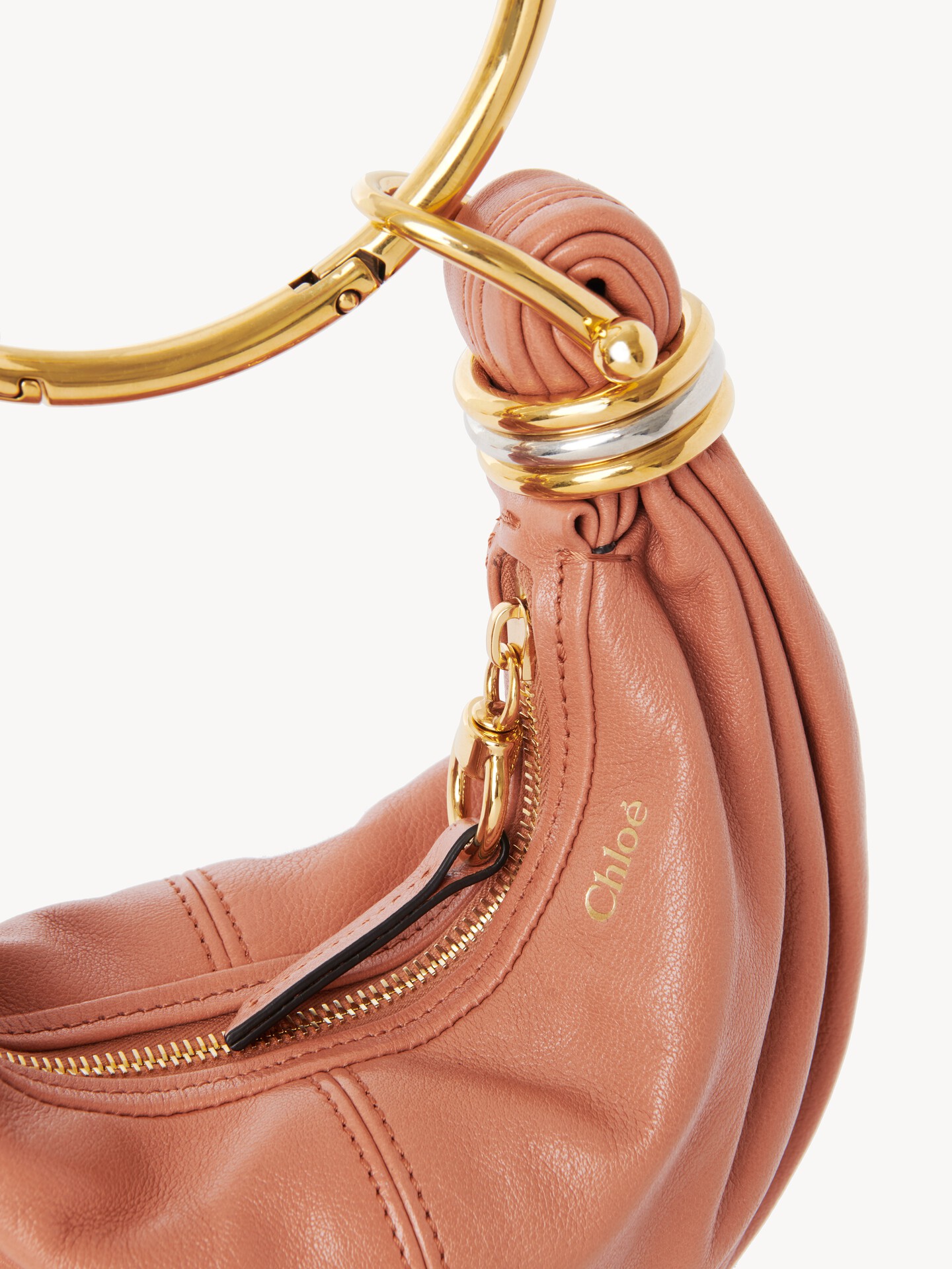 Mini Bracelet Hobo bag in grained leather - 8