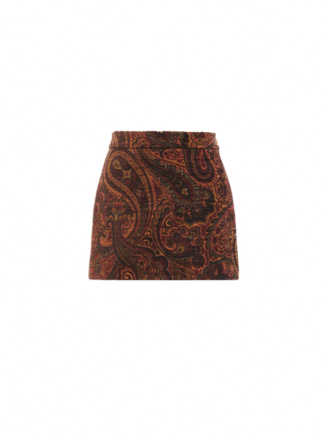Straight mini skirt in tapestry jacquard