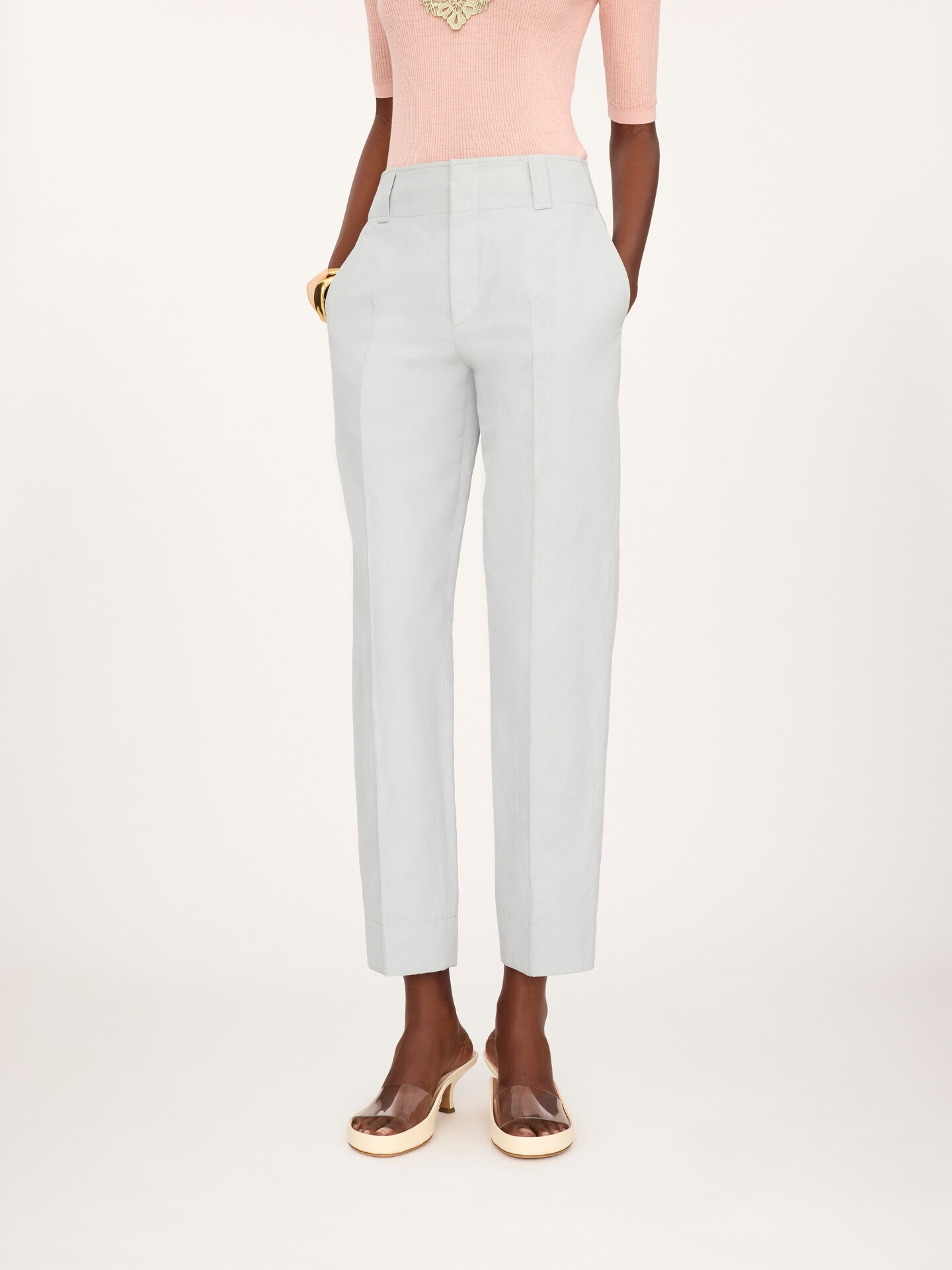 Cigarette trousers in a linen-cotton mix - 3