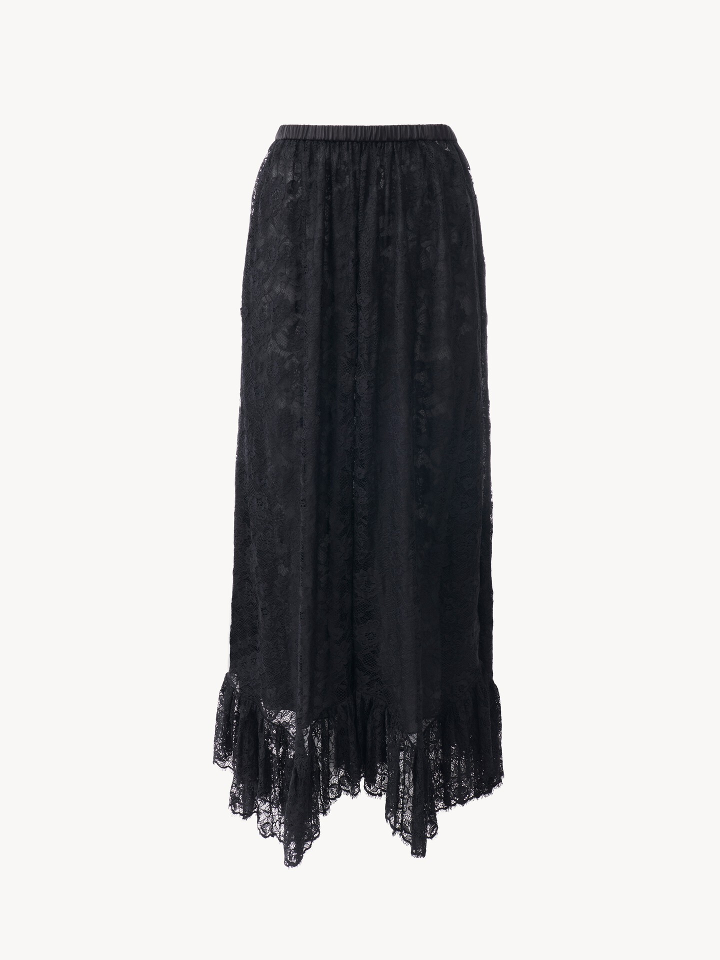 Ruffled midi skirt in floral lace jacquard - 7