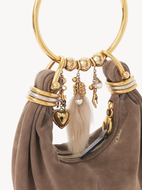 Sphere Shearling Tail Dice charm for Bracelet bag in brass