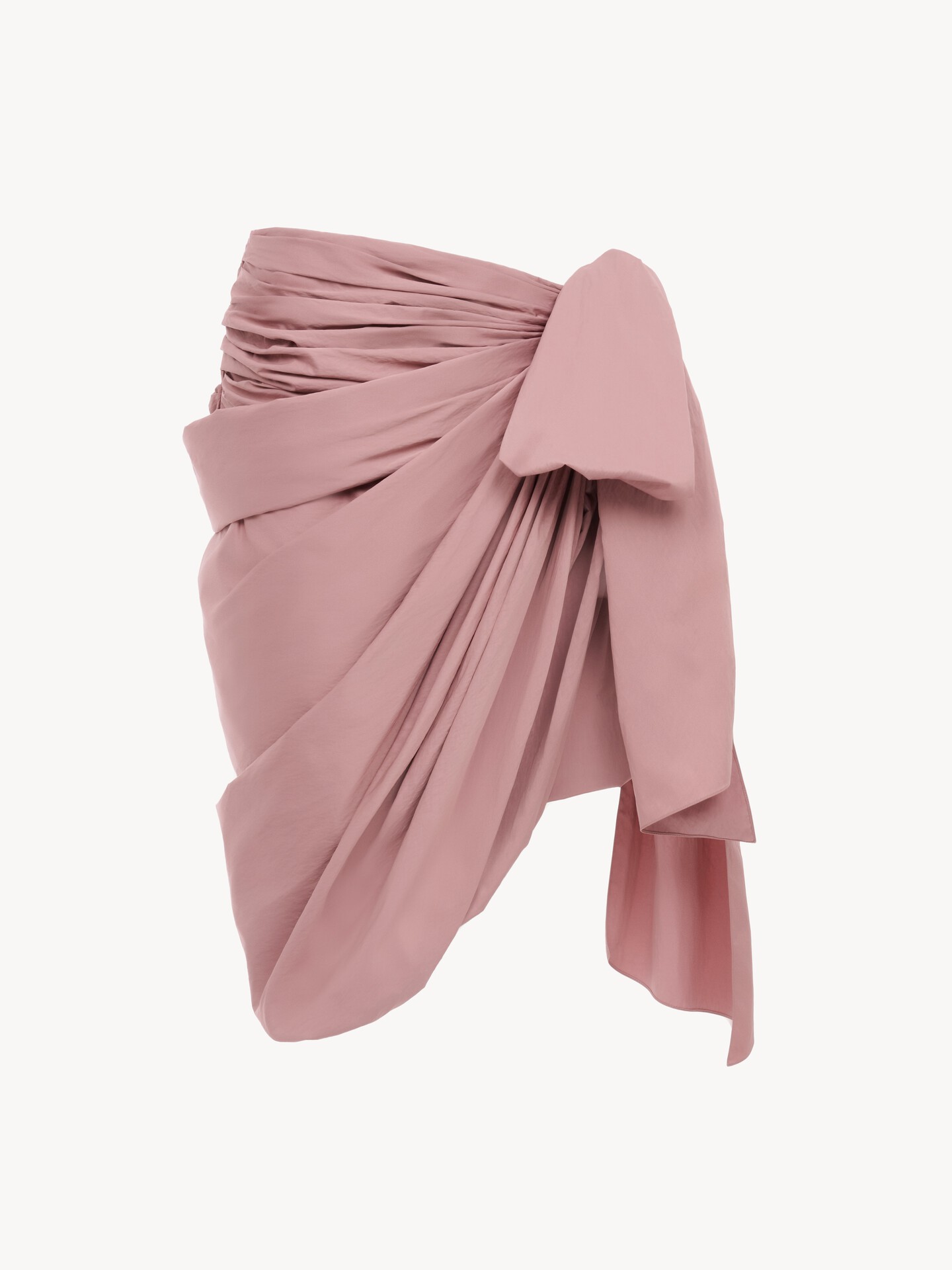 Knee-length wrap skirt in technical satin - 2