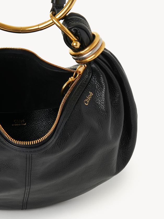 Small Bracelet Hobo bag in grained leather - 6