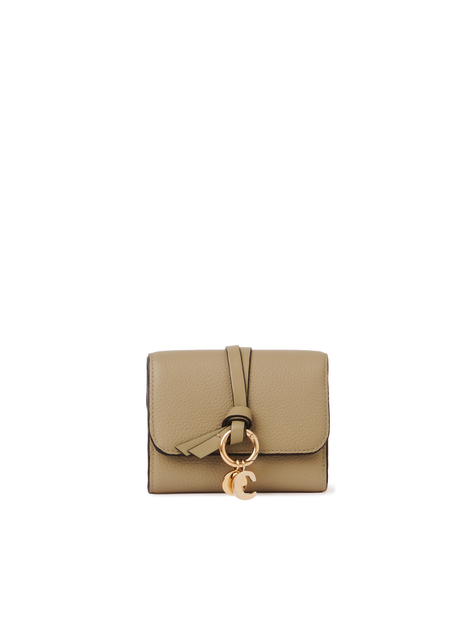 Small Alphabet tri-fold in grained leather