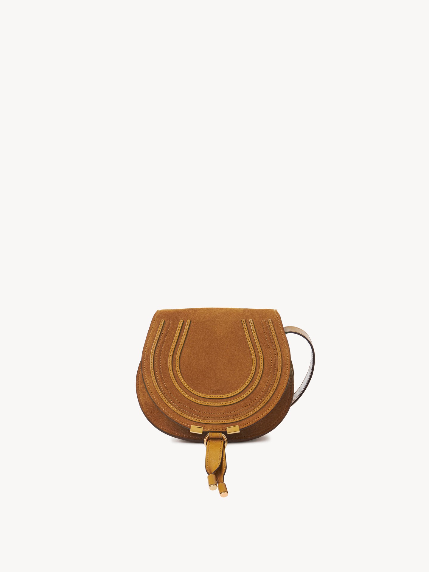 Small Marcie saddle bag in suede leather - 1