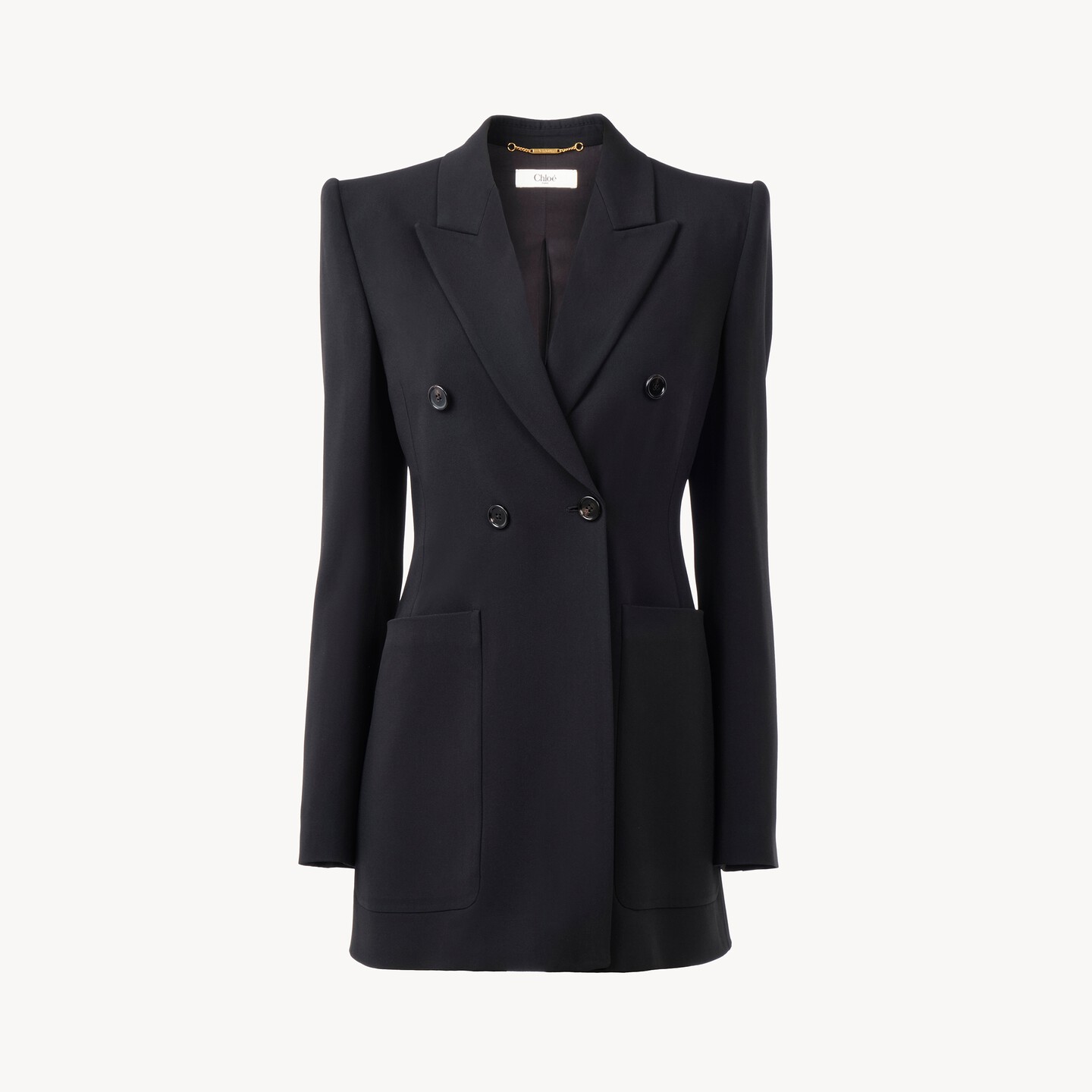Double-breasted tailored jacket in a crêpe mix - 8