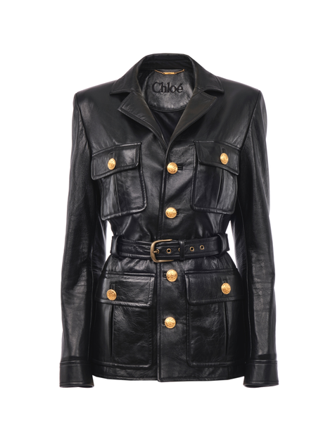 Utilitarian jacket in leather