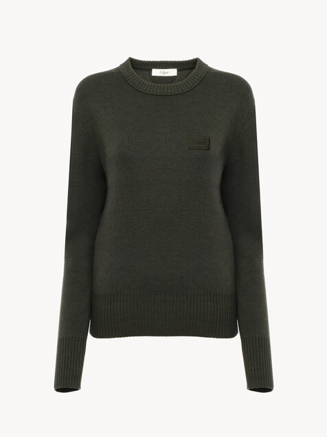Logo jumper in a merino wool knit