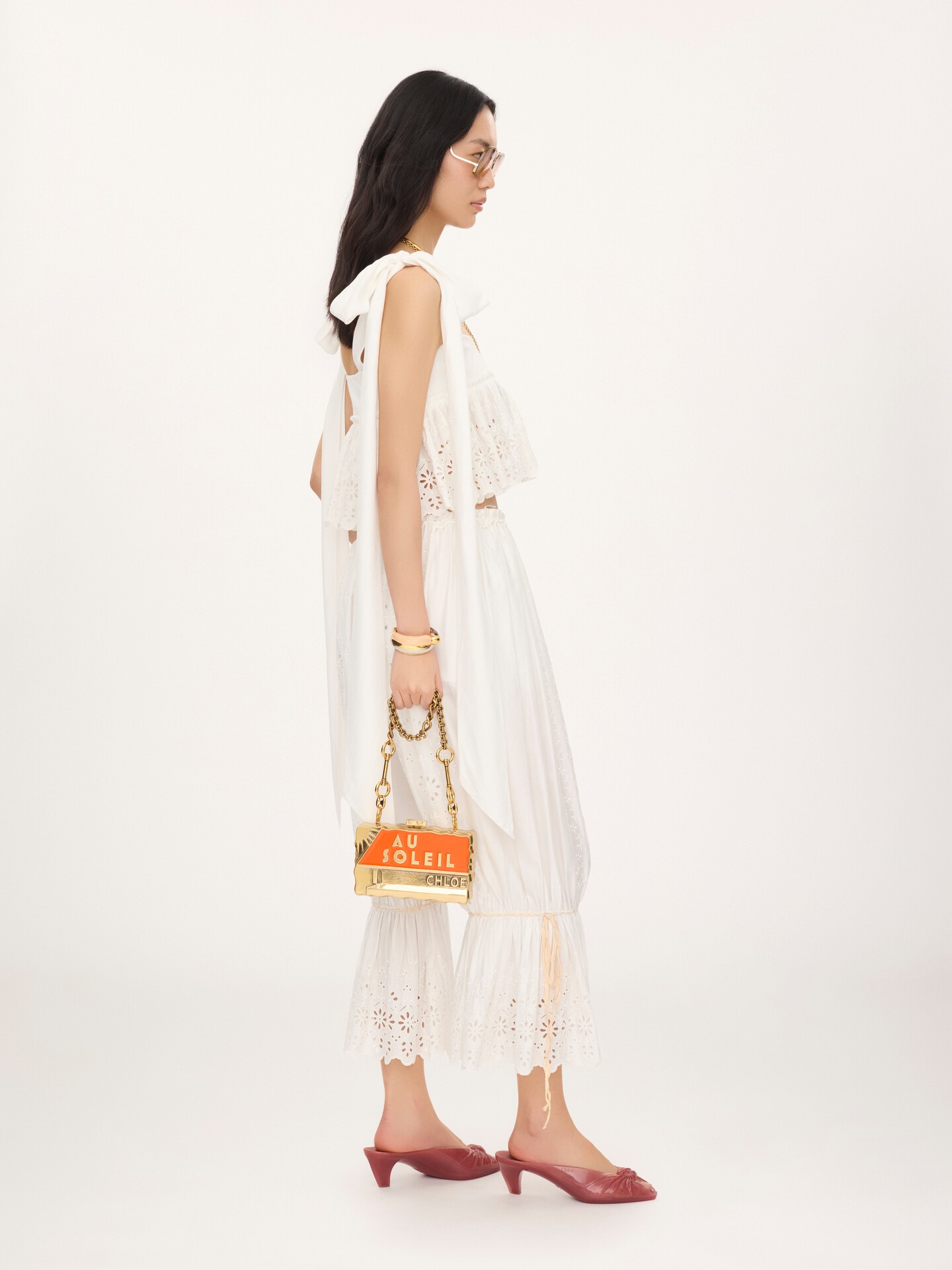 Fluid drawstring trousers in soft cotton - 7