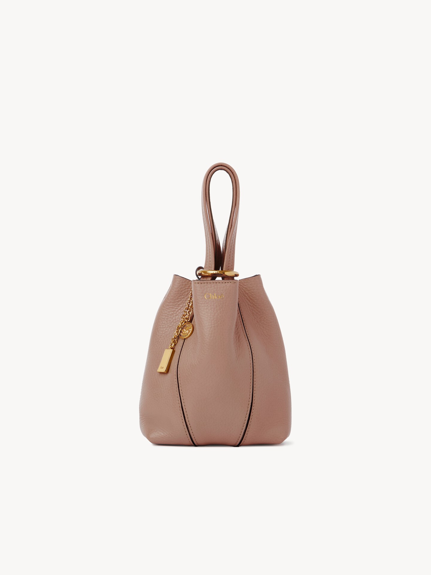 Small Chloé Spin tote bag in grained leather - 5