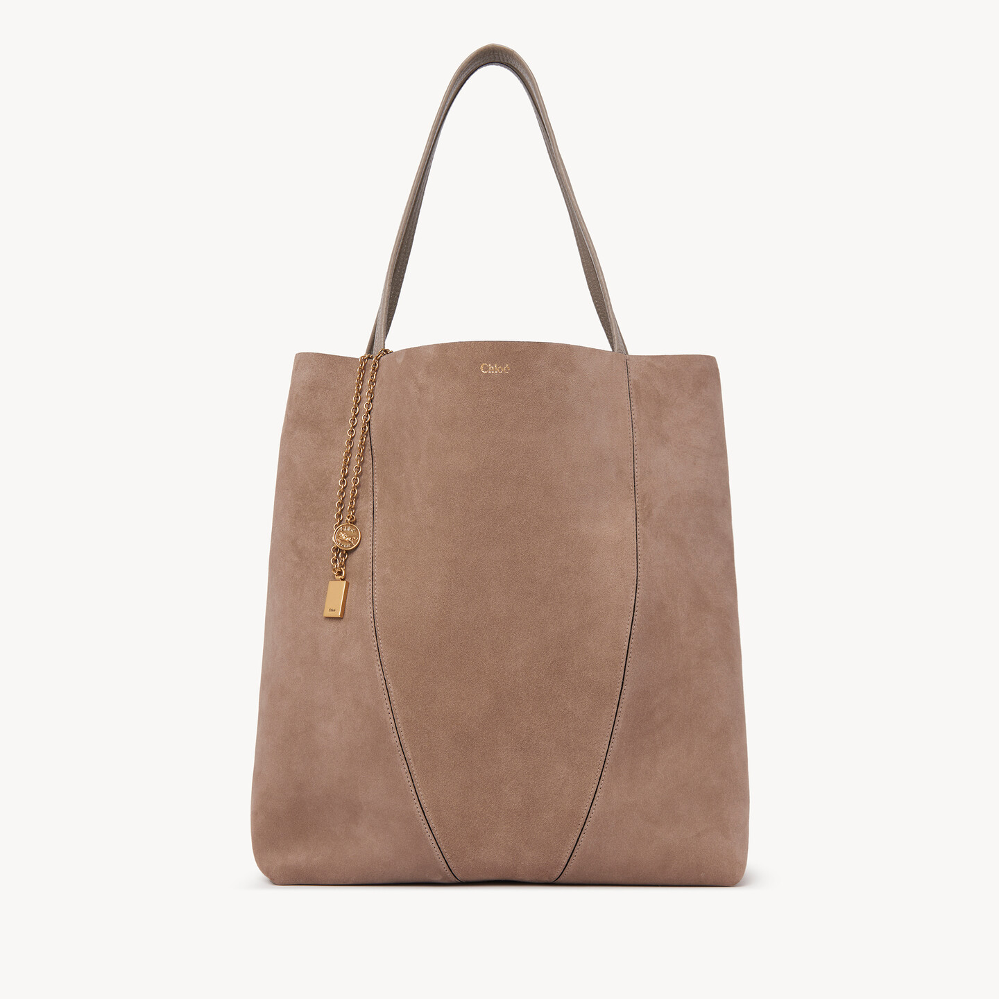 Large Chlo&eacute; Spin tote bag in suede leather - 9