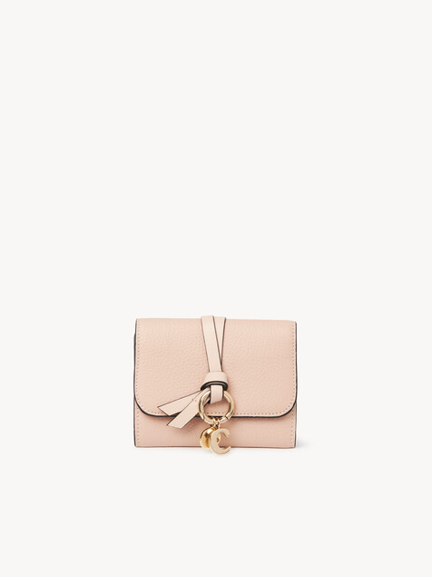 Small Alphabet tri-fold in grained leather