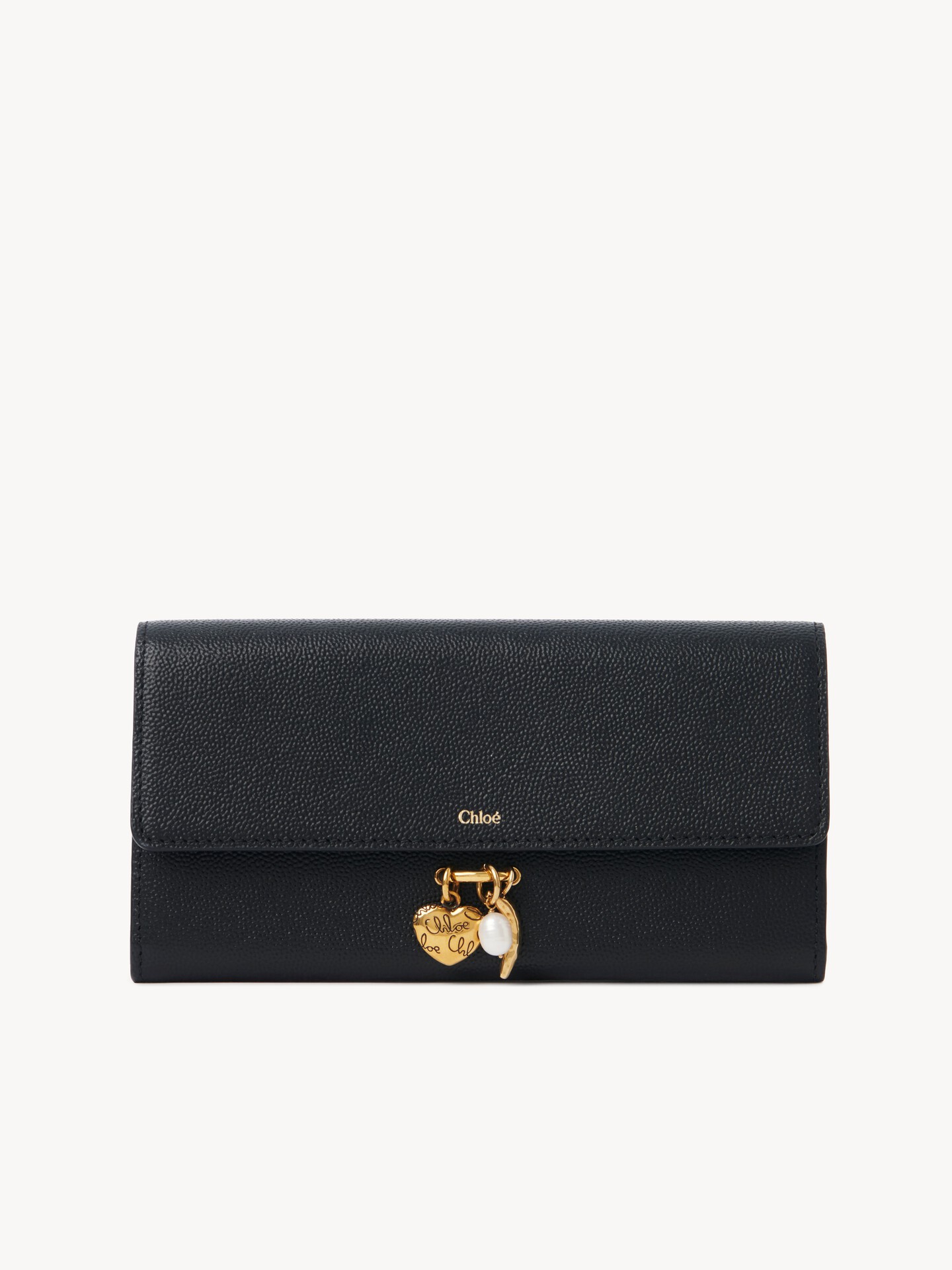 Chlo&eacute; Charms long wallet with flap in grained leather - 1