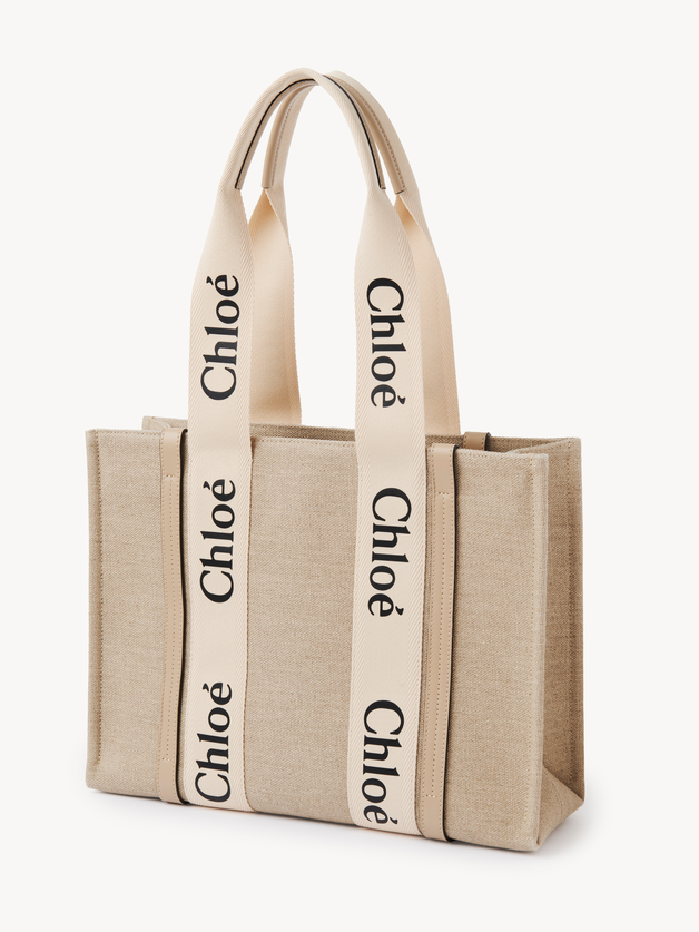 Woody tote bag in linen - 4