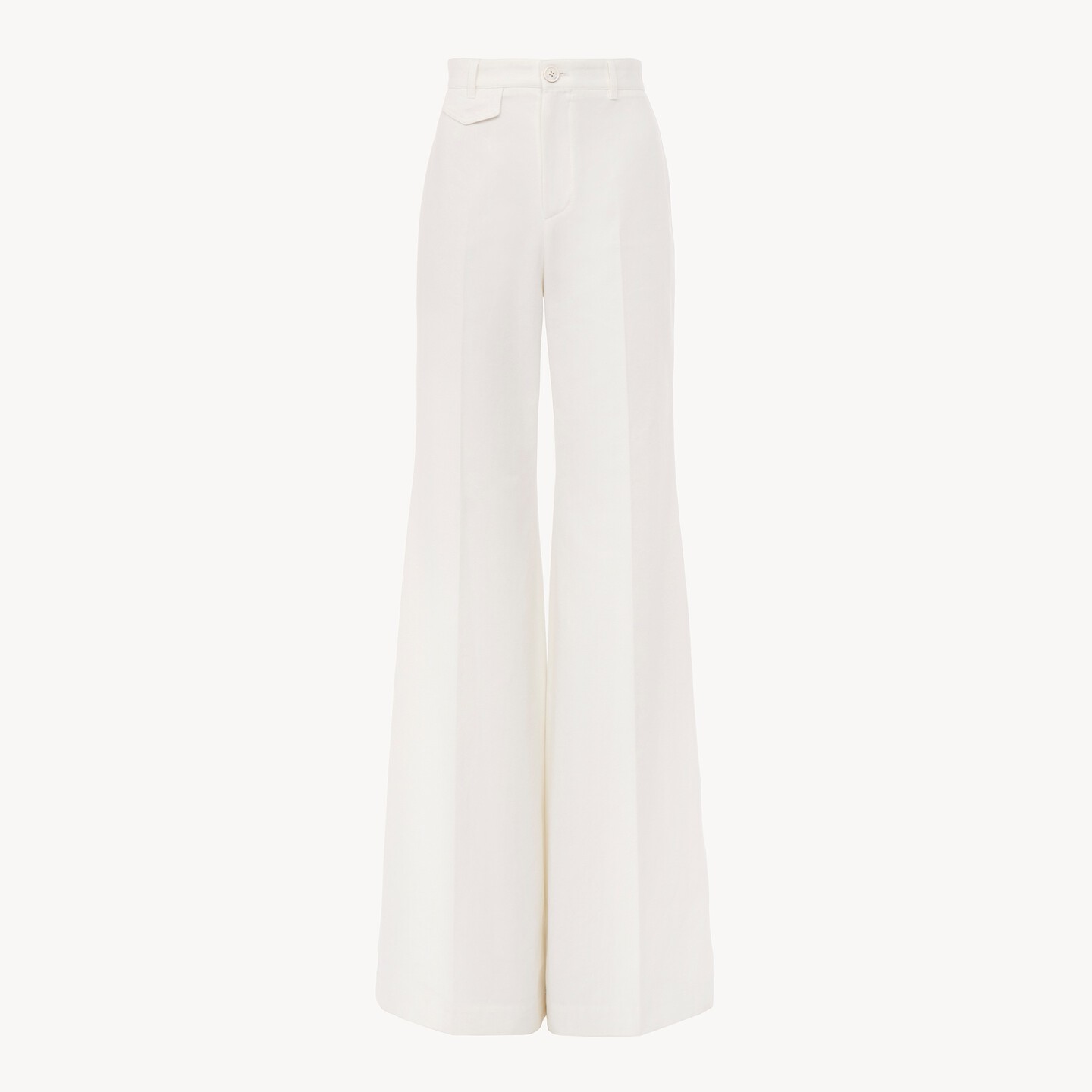 High-rise flared trousers in cotton canvas - 7