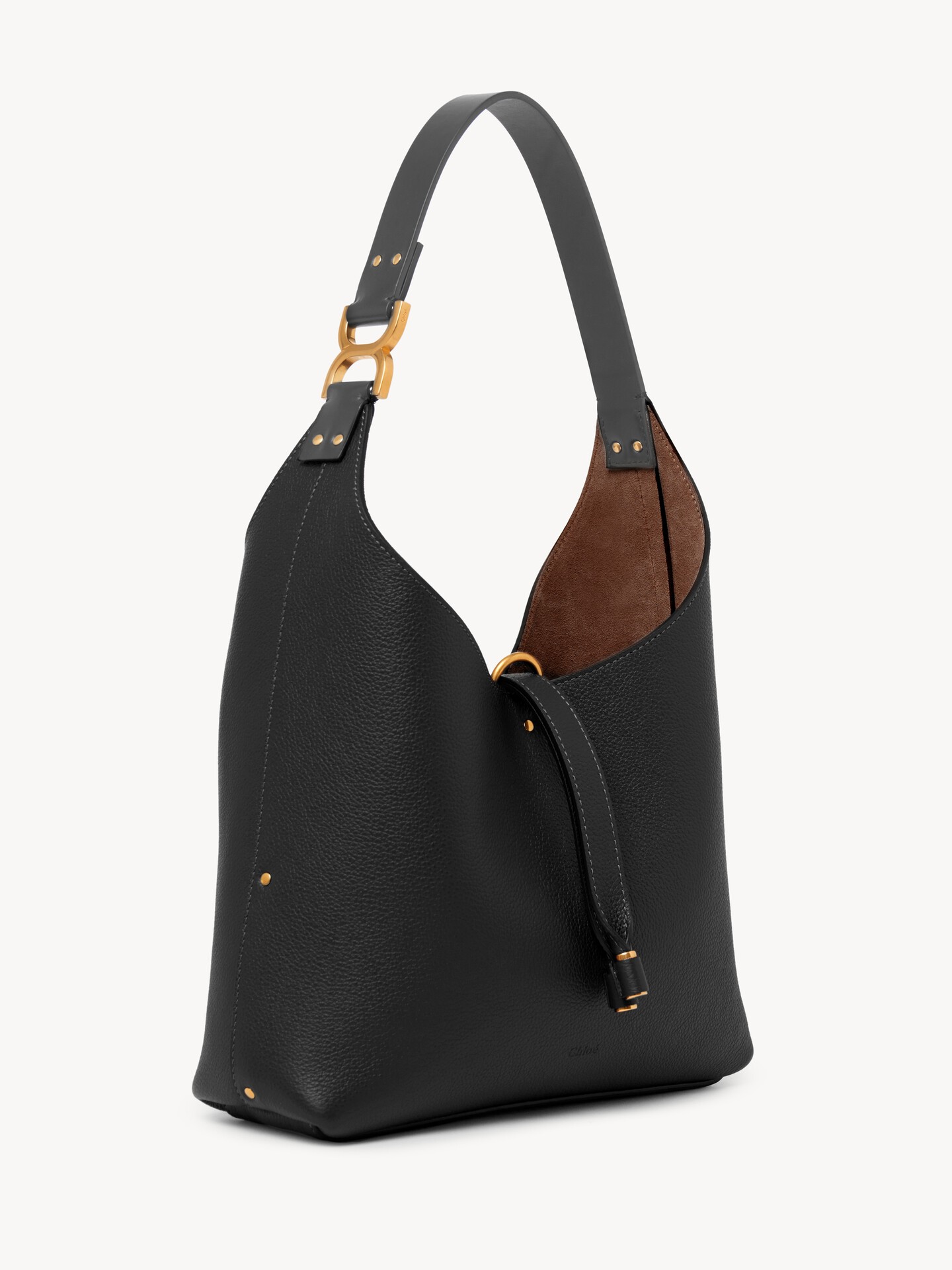 Small Marcie hobo bag in grained leather - 5