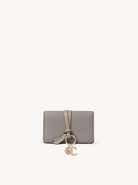 Alphabet card holder in grained leather