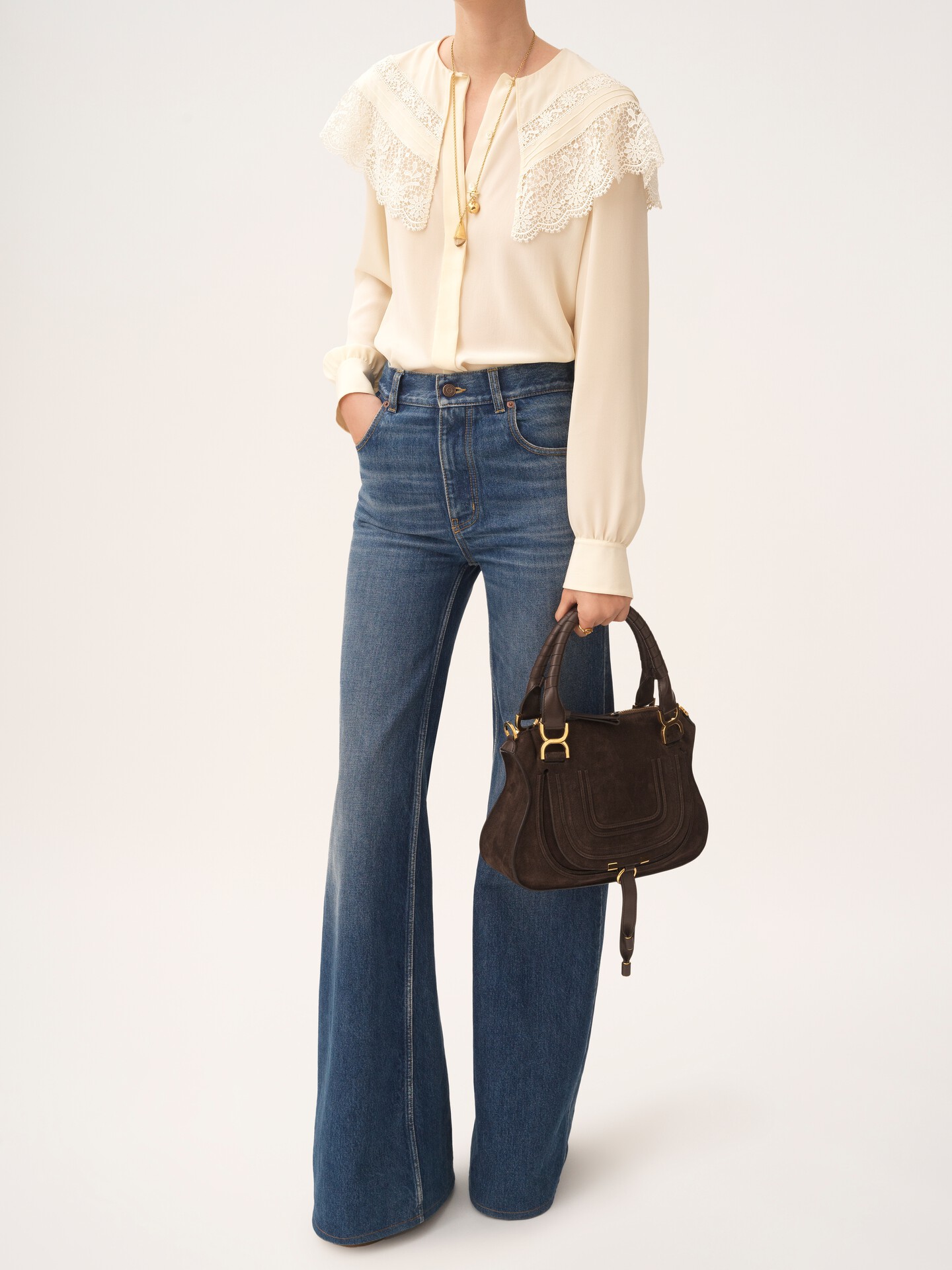 Small Marcie bag in suede leather - 4