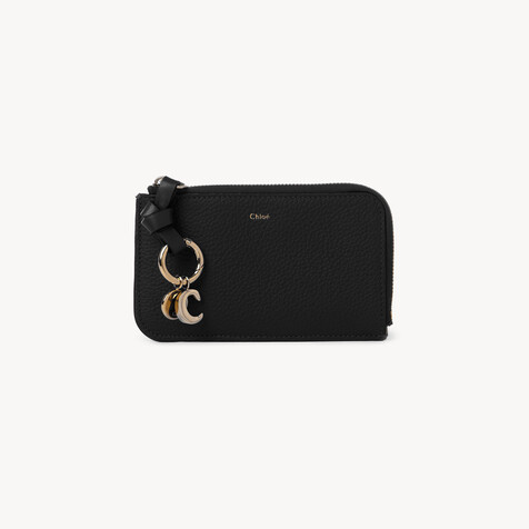 Alphabet wallet in grained leather
