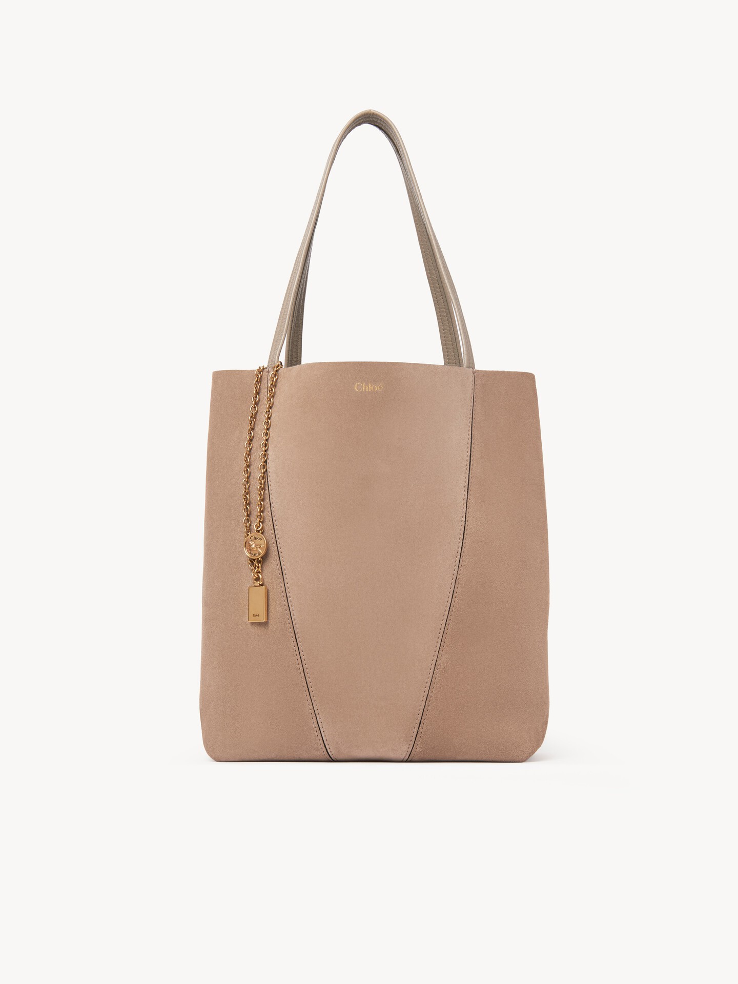 Chloé Spin tote bag in suede leather - 1