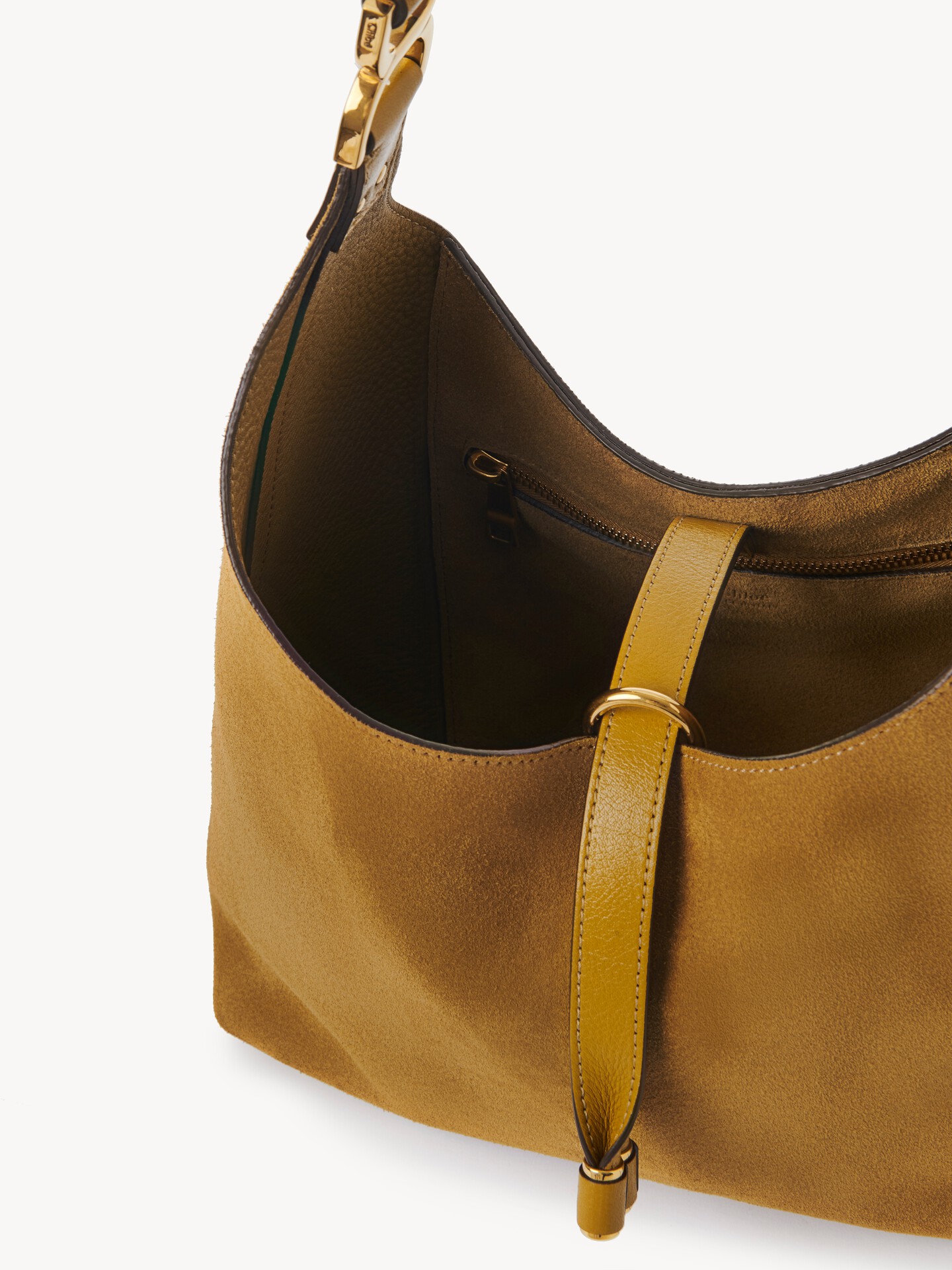 Small Marcie hobo bag in suede leather - 7