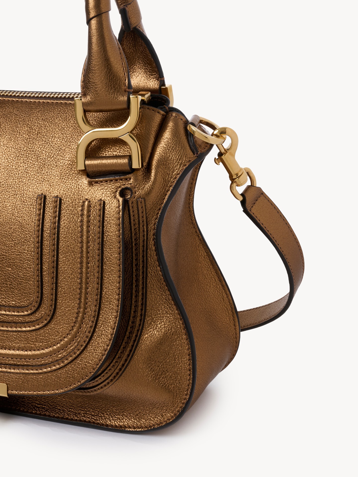 Small Marcie bag in metallic leather - 6