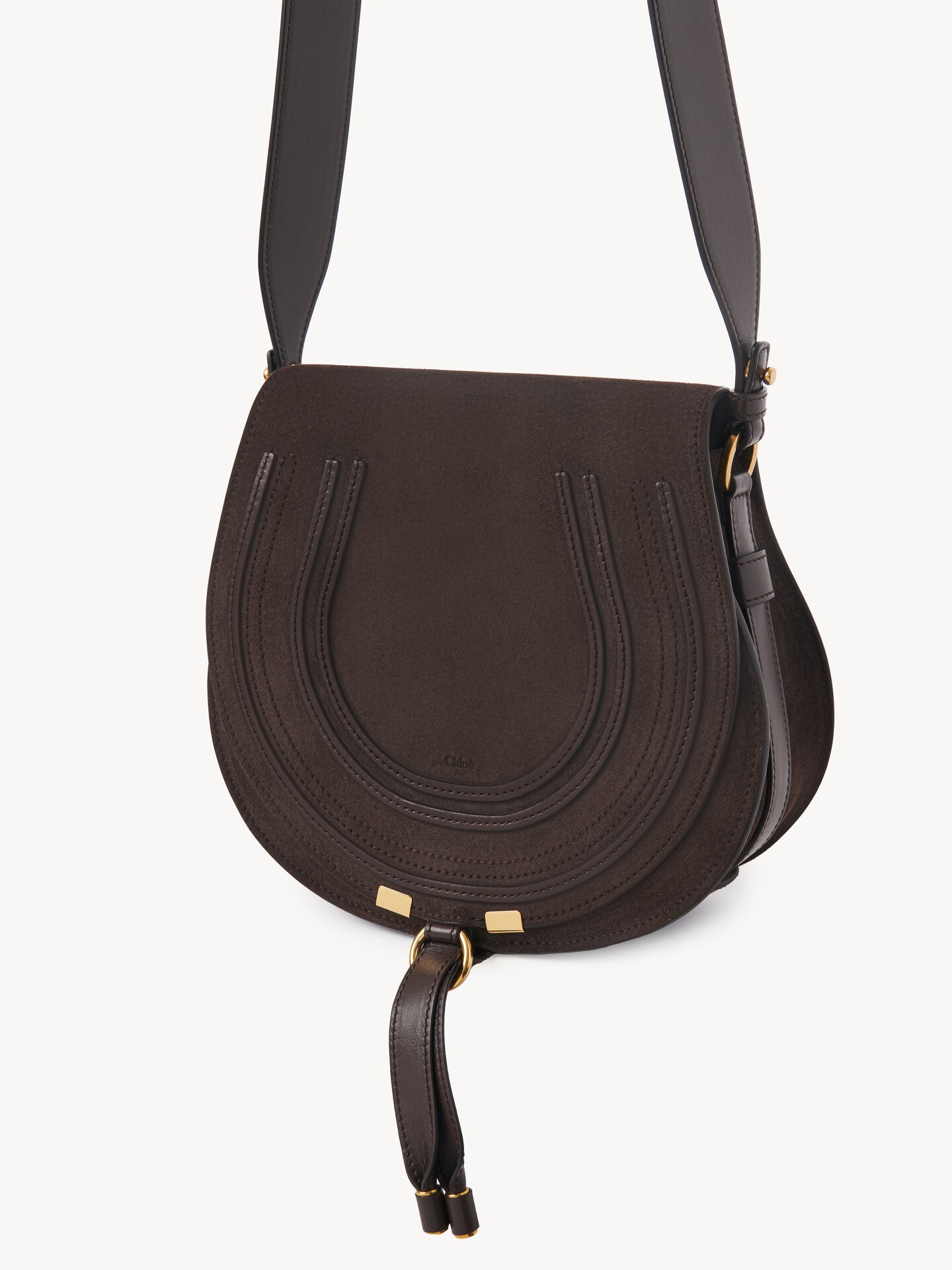 Marcie saddle bag in suede leather - 5